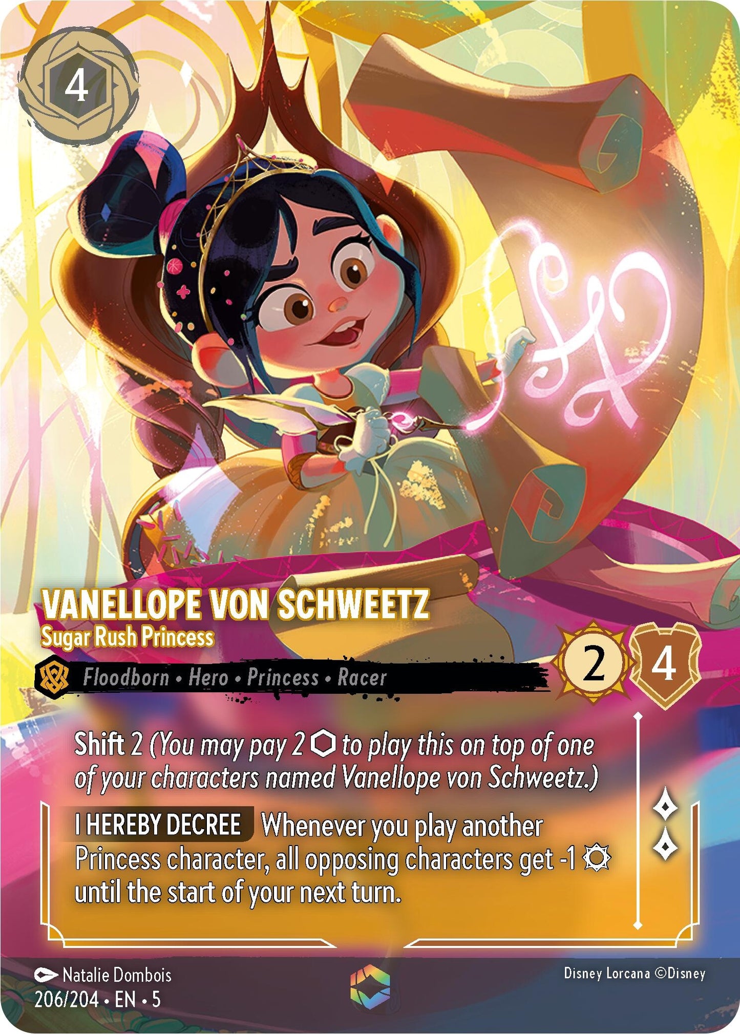 Vanellope von Schweetz - Sugar Rush Princess (Enchanted) (206) (5) - Disney Lorcana Single