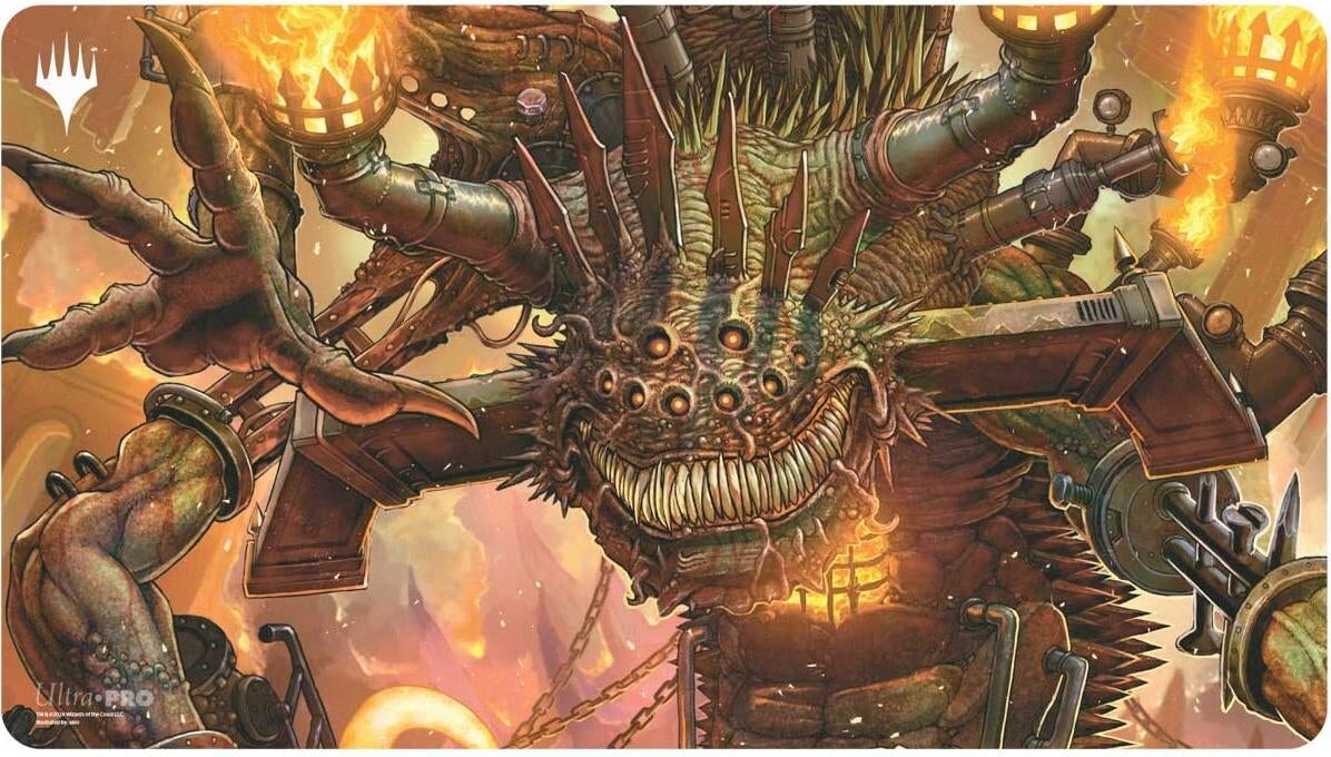 Duskmourn Playmat for Magic: The Gathering - Mythic Cycle Red (Overlord of the Boilerbilges) - Playmats Sealed