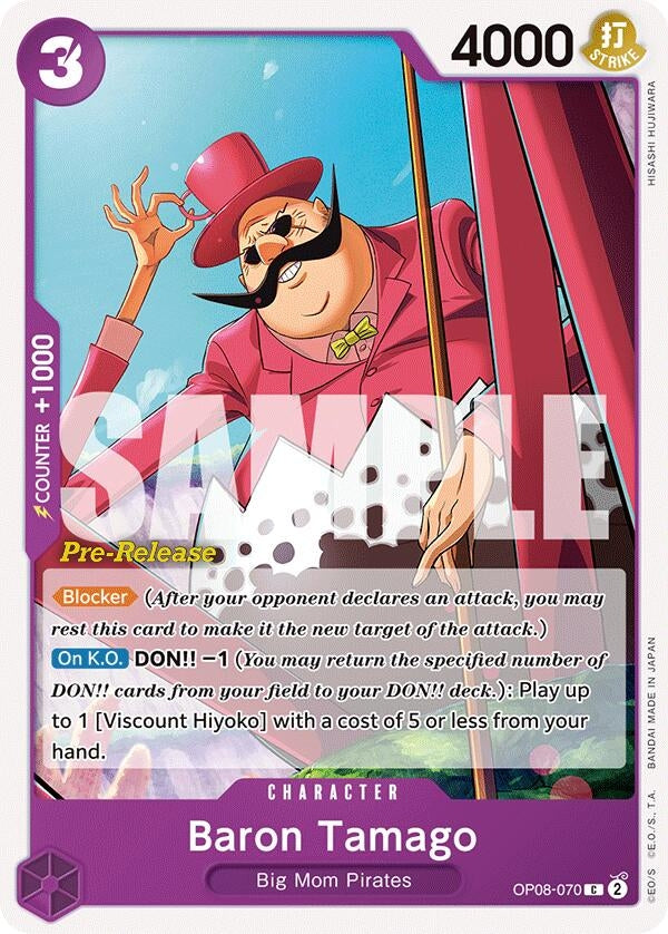 Baron Tamago (8070) (OP08 PRE) - One Piece Card Game Single