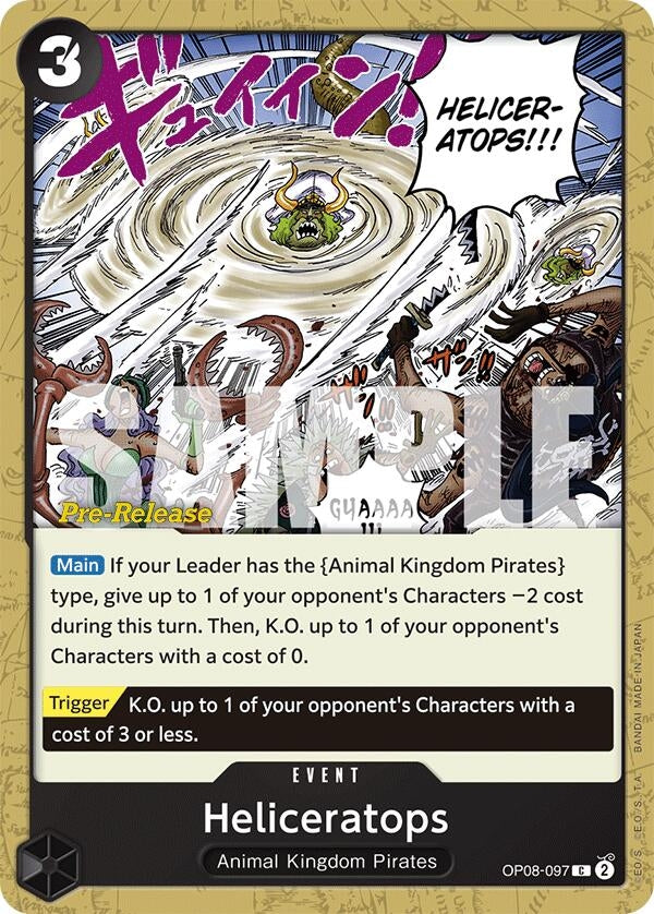 Heliceratops (8097) (OP08 PRE) - One Piece Card Game Single