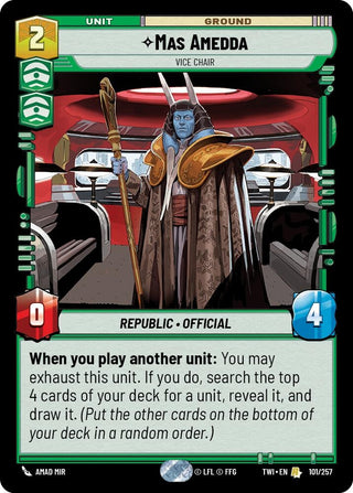 Mas Amedda - Vice Chair (101) (TOR) - Star Wars: Unlimited Single