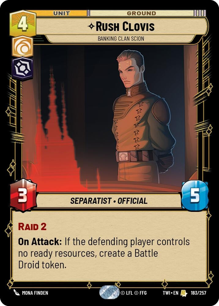 Rush Clovis - Banking Clan Scion (183) (TOR) - Star Wars: Unlimited Single