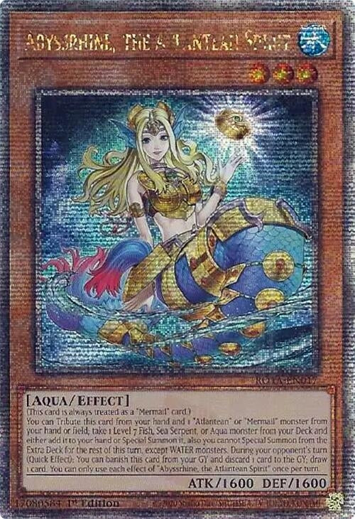 Abyssrhine the Atlantean Spirit (Quarter Century Secret Rare) (17) (ROTA) - YuGiOh Single