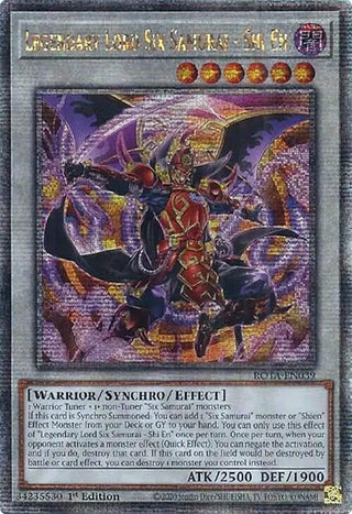 Legendary Lord Six Samurai - Shi En (Quarter Century Secret Rare) (39) (ROTA) - YuGiOh Single