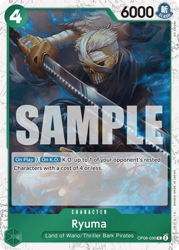 Image for Ryuma (Jolly Roger Foil) (OP06-036) (Premium Booster -The Best-) - One Piece Card Game