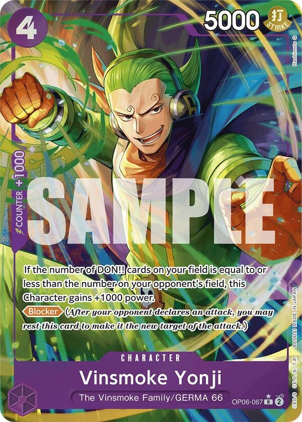 Vinsmoke Yonji (Alternate Art) (Sunohara) (6067) (PRB-01) - One Piece Card Game Single
