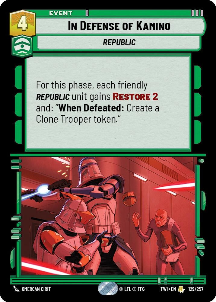 In Defense of Kamino (129) (TOR) - Star Wars: Unlimited Single