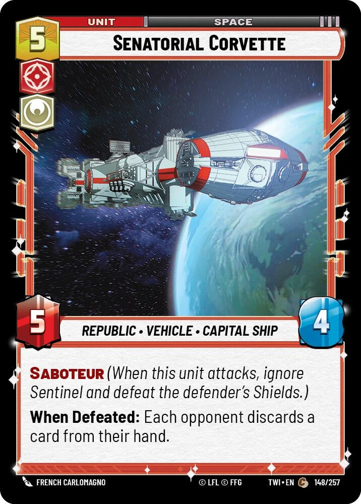 Senatorial Corvette (148) (TOR) - Star Wars: Unlimited Single
