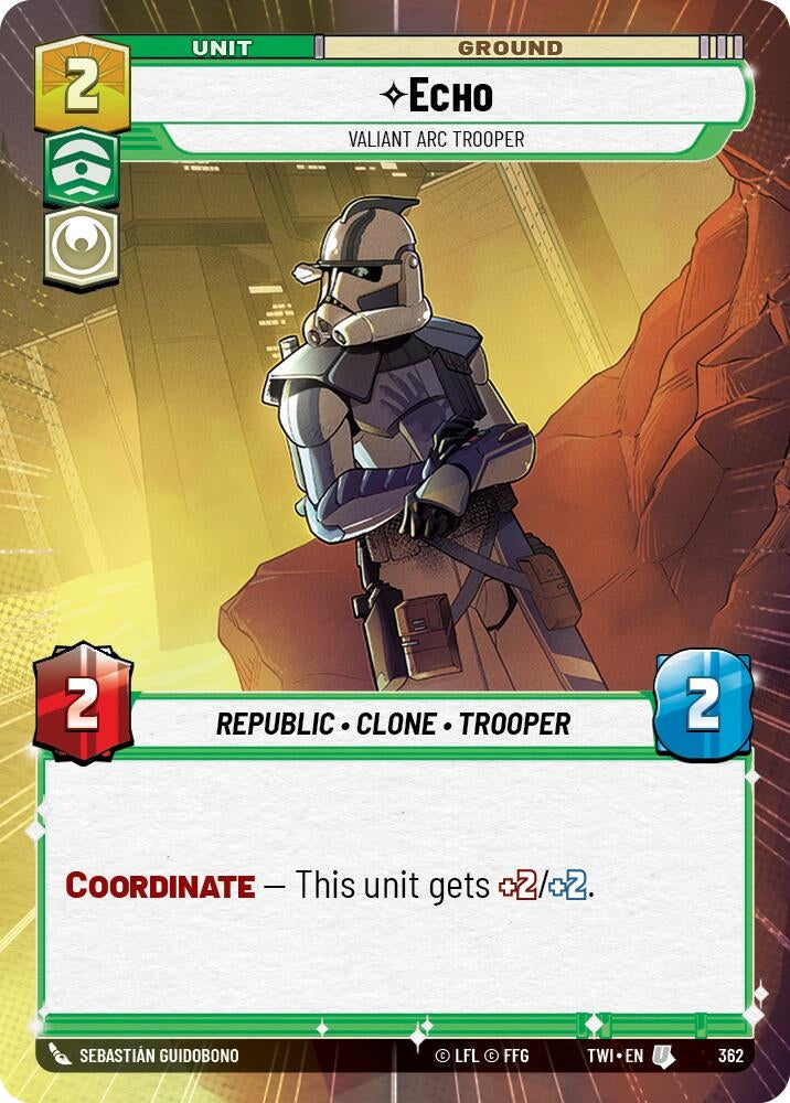 Echo - Valiant ARC Trooper (Hyperspace) (362) (TOR) - Star Wars: Unlimited Single