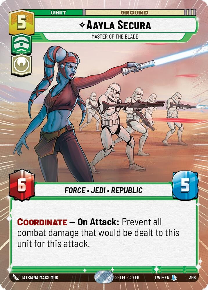Aayla Secura - Master of the Blade (Hyperspace) (368) (TOR) - Star Wars: Unlimited Single