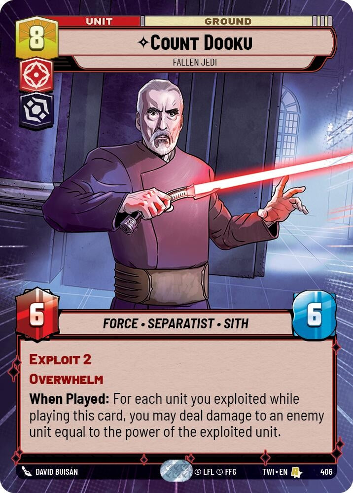 Count Dooku - Fallen Jedi (Hyperspace) (406) (TOR) - Star Wars: Unlimited Single