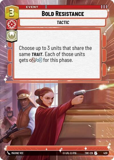 Bold Resistance (Hyperspace) (420) (TOR) - Star Wars: Unlimited Single