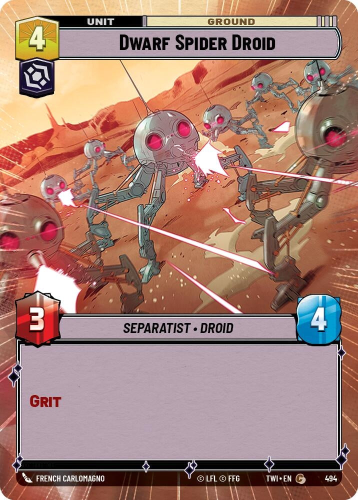 Dwarf Spider Droid (Hyperspace) (494) (TOR) - Star Wars: Unlimited Single