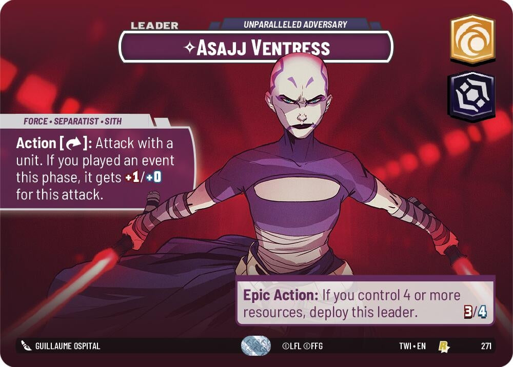 Asajj Ventress - Unparalleled Adversary (Showcase) (271) (TOR) - Star Wars: Unlimited Single