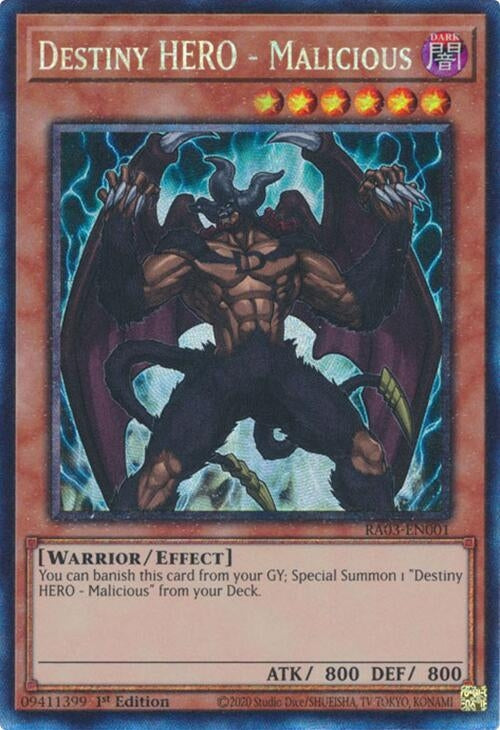 Destiny HERO - Malicious (PCR) (3001) - YuGiOh Single