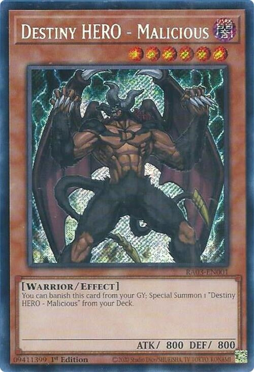 Destiny HERO - Malicious (Secret Rare) (3001) - YuGiOh Single