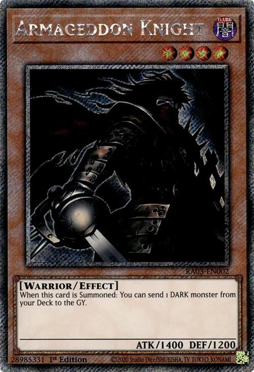 Armageddon Knight (Platinum Secret Rare) (3002) - YuGiOh Single