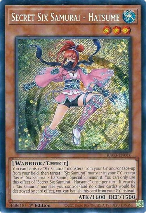 Secret Six Samurai - Hatsume (Secret Rare) (3016) - YuGiOh Single
