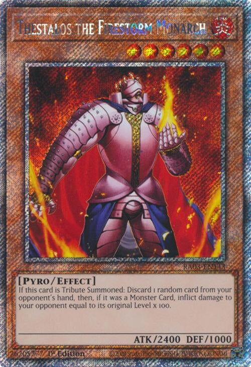 Thestalos the Firestorm Monarch (Platinum Secret Rare) (3143) - YuGiOh Single