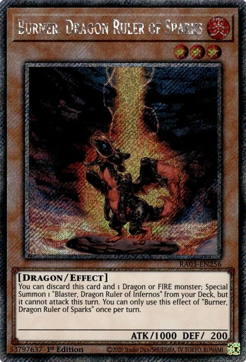 Burner Dragon Ruler of Sparks (Platinum Secret Rare) (3256) - YuGiOh Single
