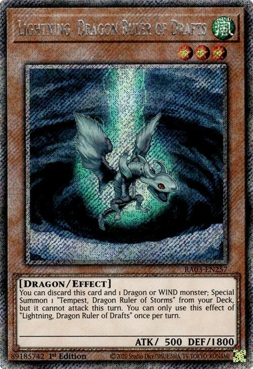 Lightning Dragon Ruler of Drafts (Platinum Secret Rare) (3257) - YuGiOh Single