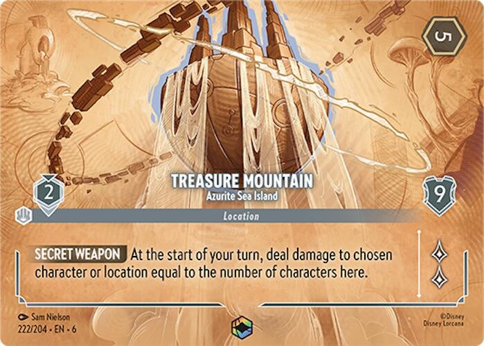 Treasure Mountain - Azurite Sea Island (Enchanted) (222) (6) - Disney Lorcana Single