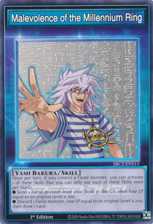 Malevolence of the Millennium Ring (SBC2-ENS13) (SBC2) - YuGiOh Single