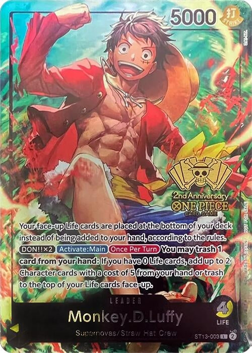 Monkey.D.Luffy (2nd Anniversary Tournament) (ST13-003) (OP-PR) - One Piece Card Game Single