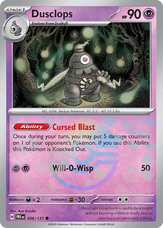 Image for Dusclops (Poke Ball Pattern) (036/131) (SV: Prismatic Evolutions) - Pokemon