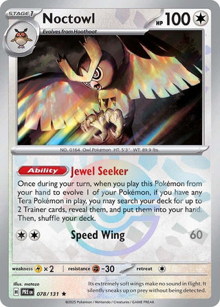 Image for Noctowl (Poke Ball Pattern) (078/131) (SV: Prismatic Evolutions) - Pokemon