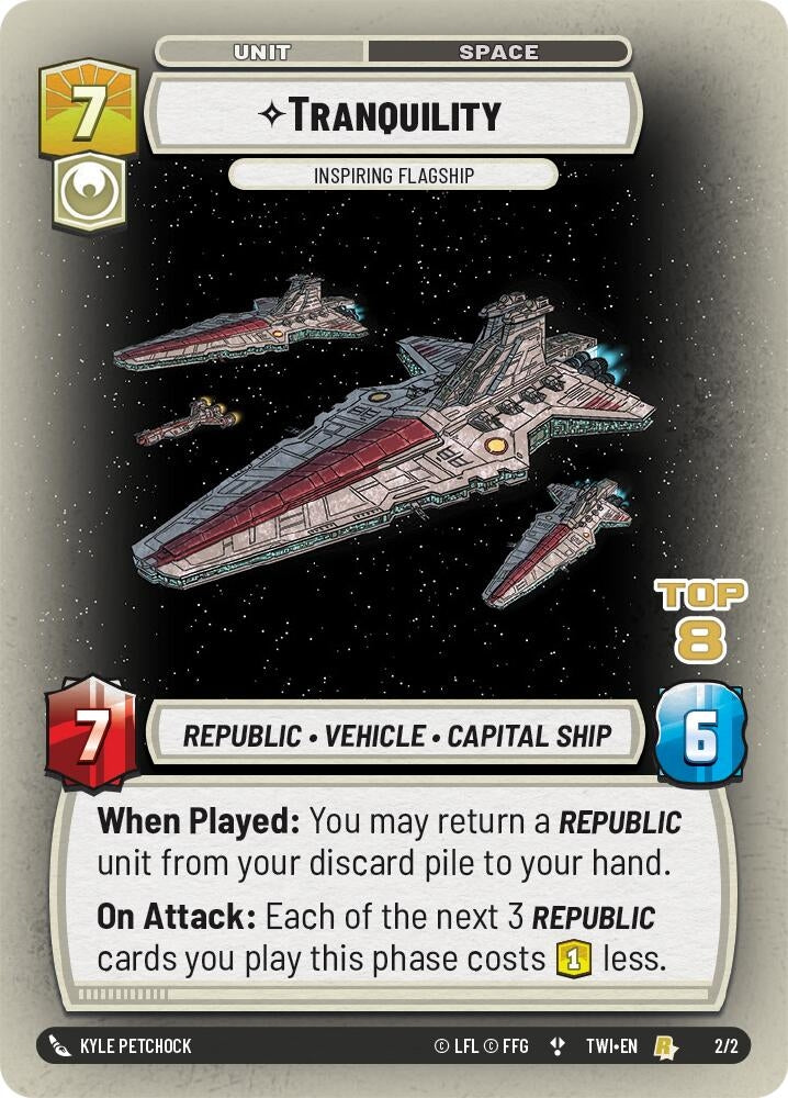 Image for Tranquility - Inspiring Flagship (Top 8) (2/2) (Organized Play Promos) - Star Wars: Unlimited