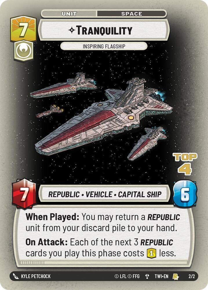 Image for Tranquility - Inspiring Flagship (Top 4) (2/2) (Organized Play Promos) - Star Wars: Unlimited
