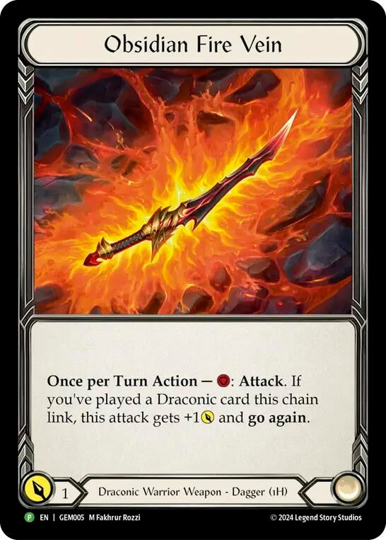 Image for Obsidian Fire Vein - GEM005 (GEM005) (GEM Pack 1) - Flesh and Blood TCG