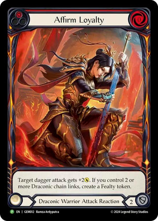 Image for Affirm Loyalty - GEM012 (GEM012) (GEM Pack 1) - Flesh and Blood TCG