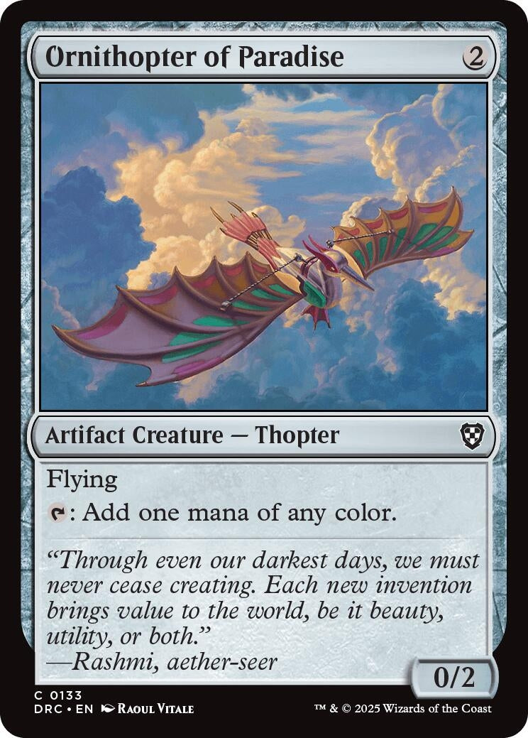 Image for Ornithopter of Paradise (133) (Commander: Aetherdrift) - Magic: The Gathering