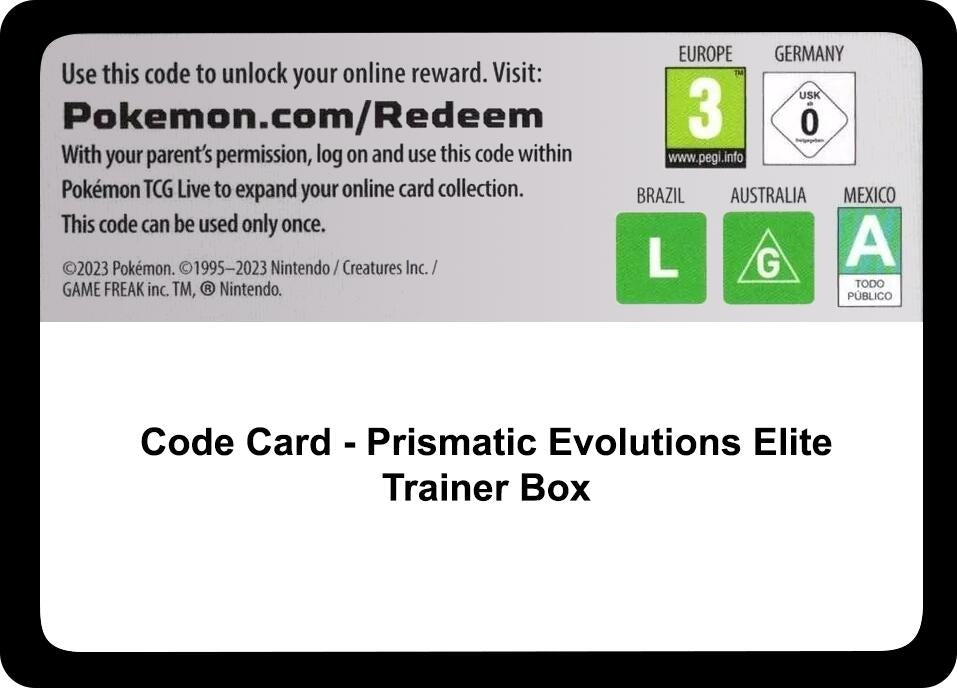 Image for Code Card - Prismatic Evolutions Elite Trainer Box (SV: Prismatic Evolutions) - Pokemon