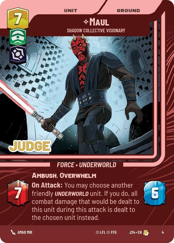 Image for Maul - Shadow Collective Visionary (4) (Judge Promos) - Star Wars: Unlimited