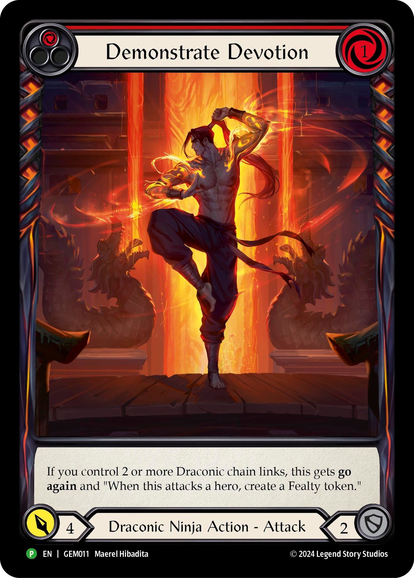 Image for Demonstrate Devotion (Red) (GEM011) (GEM Pack 1) - Flesh and Blood TCG