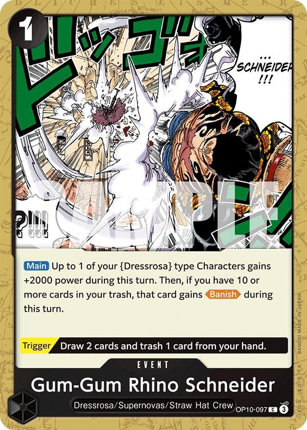Image for Gum-Gum Rhino Schneider (OP10-097) (Royal Blood) - One Piece Card Game