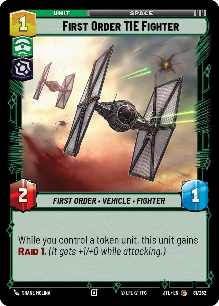 Image for First Order TIE Fighter (081/262) (Jump to Lightspeed) - Star Wars: Unlimited