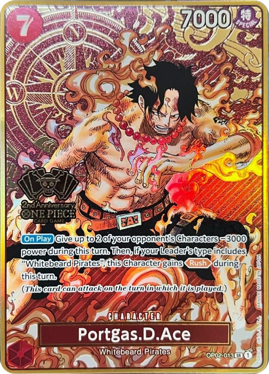 Image for Portgas.D.Ace (One Piece Japanese Version 2nd Anniversary Set) (OP02-013) (One Piece Promotion Cards) - One Piece Card Game