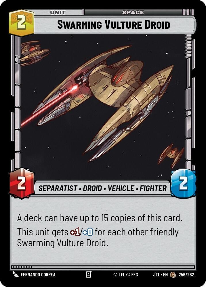 Image for Swarming Vulture Droid (256/262) (Jump to Lightspeed) - Star Wars: Unlimited