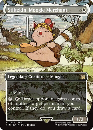 Image for Stiltzkin, Moogle Merchant (Borderless) (327) (FINAL FANTASY) - Magic: The Gathering