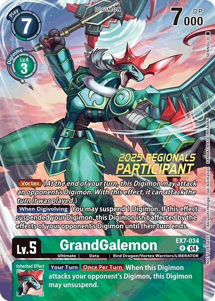 Image for GrandGalemon (2025 Regionals Participant) (EX7-034 R) (Digimon LIBERATOR) - Digimon Card Game