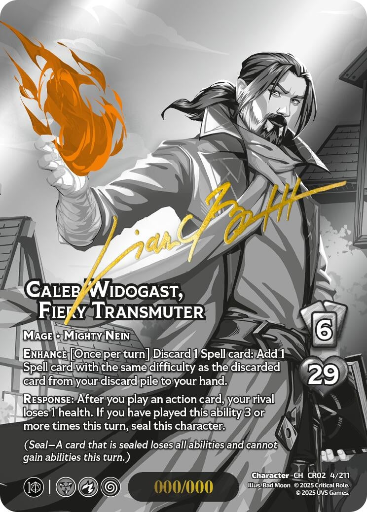 Image for Caleb Widogast, Fiery Transmuter (Serial Numbered) (4/211) (Critical Role: Heroes of Exandria) - UniVersus