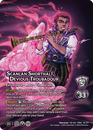 Image for Scanlan Shorthalt, Devious Troubadour (Alternate Art) (16/211) (Critical Role: Heroes of Exandria) - UniVersus