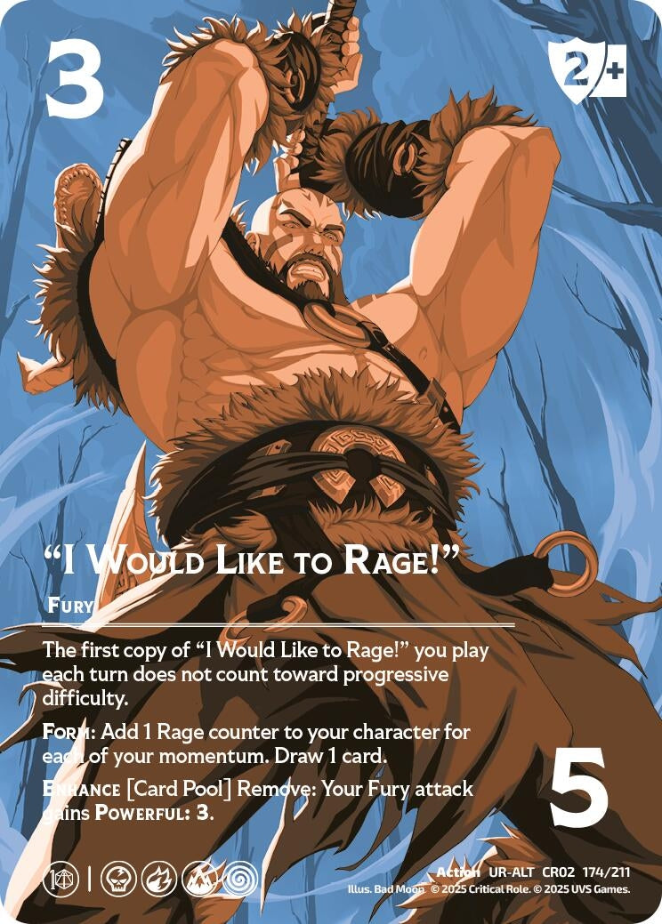 Image for "I Would Like to Rage!" (Alternate Art) (174/211) (Critical Role: Heroes of Exandria) - UniVersus