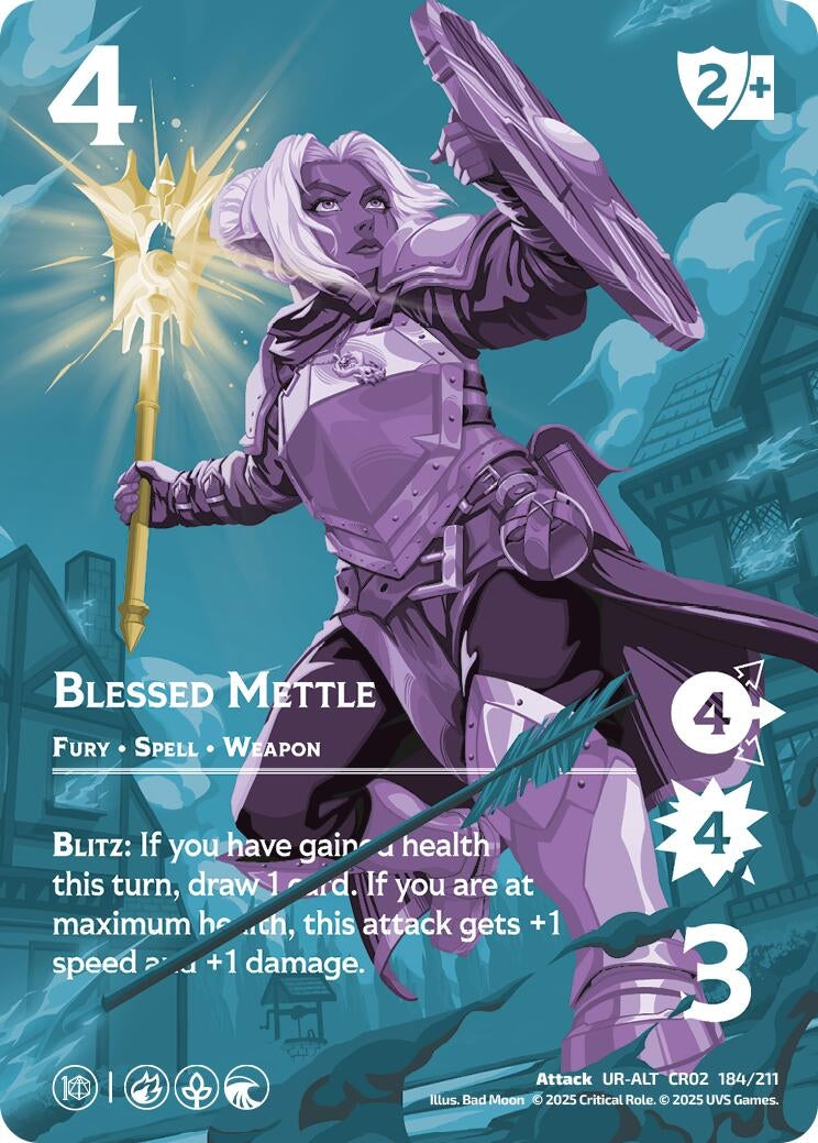 Image for Blessed Mettle (Alternate Art) (184/211) (Critical Role: Heroes of Exandria) - UniVersus
