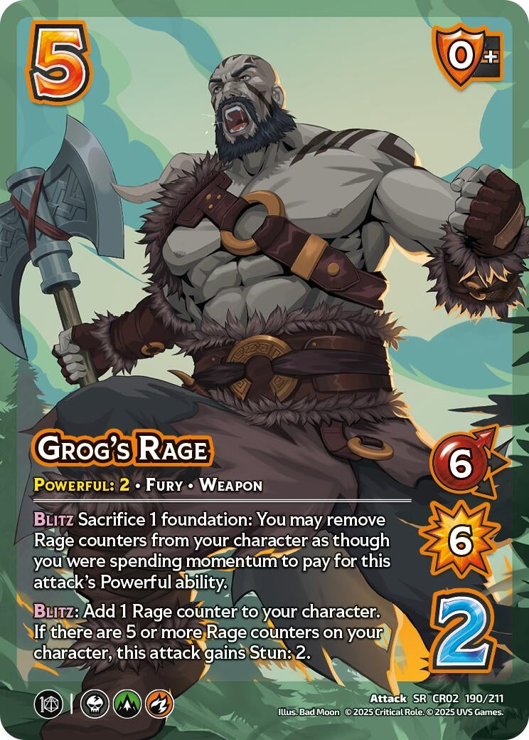 Image for Grog's Rage (190/211) (Critical Role: Heroes of Exandria) - UniVersus