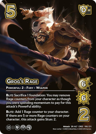Image for Grog's Rage (Alternate Art) (190/211) (Critical Role: Heroes of Exandria) - UniVersus